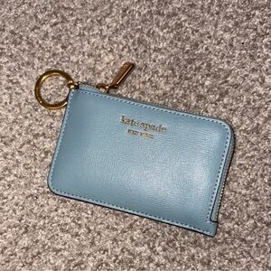 Kate Spade Teal Card Holder with Gold Accents
